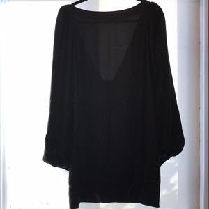 Balloon sleeve black dress